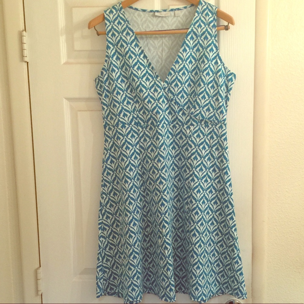 💐NY&Co Ikat Print Fit & Flare Dress